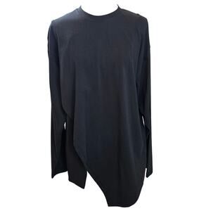 NWT Black Asymmetrical Long Sleeve Shirt Sz. Onesize/oversized